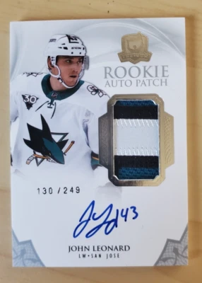 2020-21 UD The Cup John Leonard 3 COLOR RPA 130/249 #175 San Jose Sharks BEAUTY! - Image 1 of 2