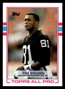 Tarjeta de novato 1989 Topps #265 Tim Brown HOF radiocontrol - Imagen 1 de 2