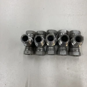 Lot Of 5 1601-08-08-08 Hydraulic Fitting 1/2" Mnpt x 1/2" Fnpt Pipe Swivels Tee - Picture 1 of 2