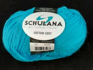 (€99/kg): 50 g Schulana cotton soft, warp structure, FB. 13 Turquoise #5329 - Picture 1 of 1