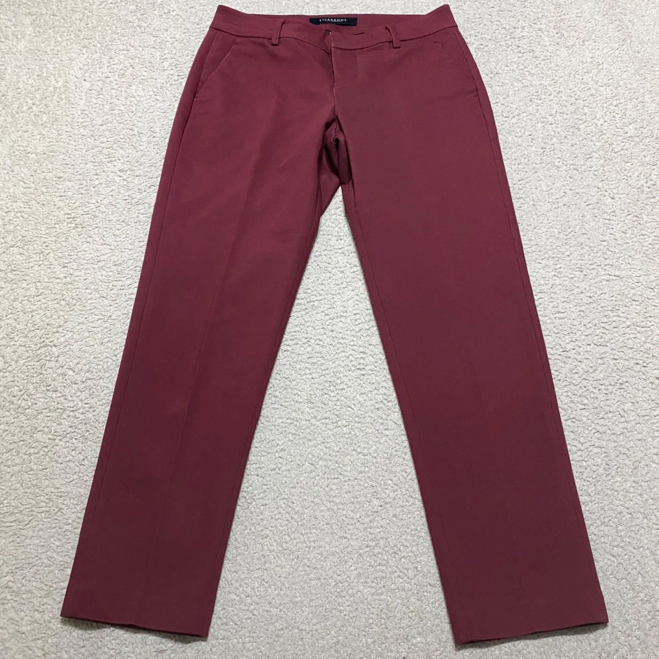Pantalones de vestir Liverpool para mujer talla 2 rojos rectos tiro medio tobillo oficina negocios Foto 1 de 4