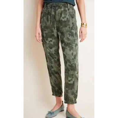 Anthropologie Leda Camo Utility Jogger Pants Tencel Lyocell Green Size Large - Image 1 of 4