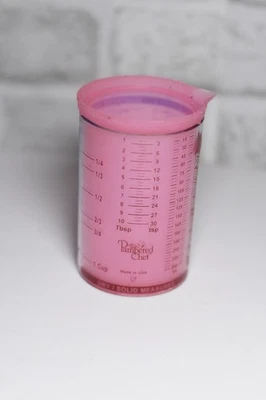 Pampered Chef  Measure Cup - 1 CUP Wet/Dry, #9897 Breast Cancer Awareness Pink - Image 1 of 2