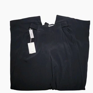 Aritzia Wilfred taglia XS The Faun pantaloni alla caviglia vita alta gamba larga neri nuovi con etichette - Foto 1 di 14