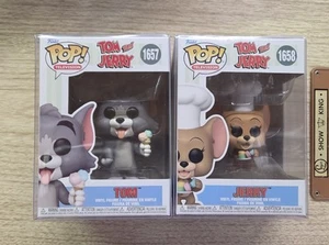 Funko POP! Tom & Jerry Tom #1657 Jerry #1658 Set of 2 With Pop Protectors - Picture 1 of 1