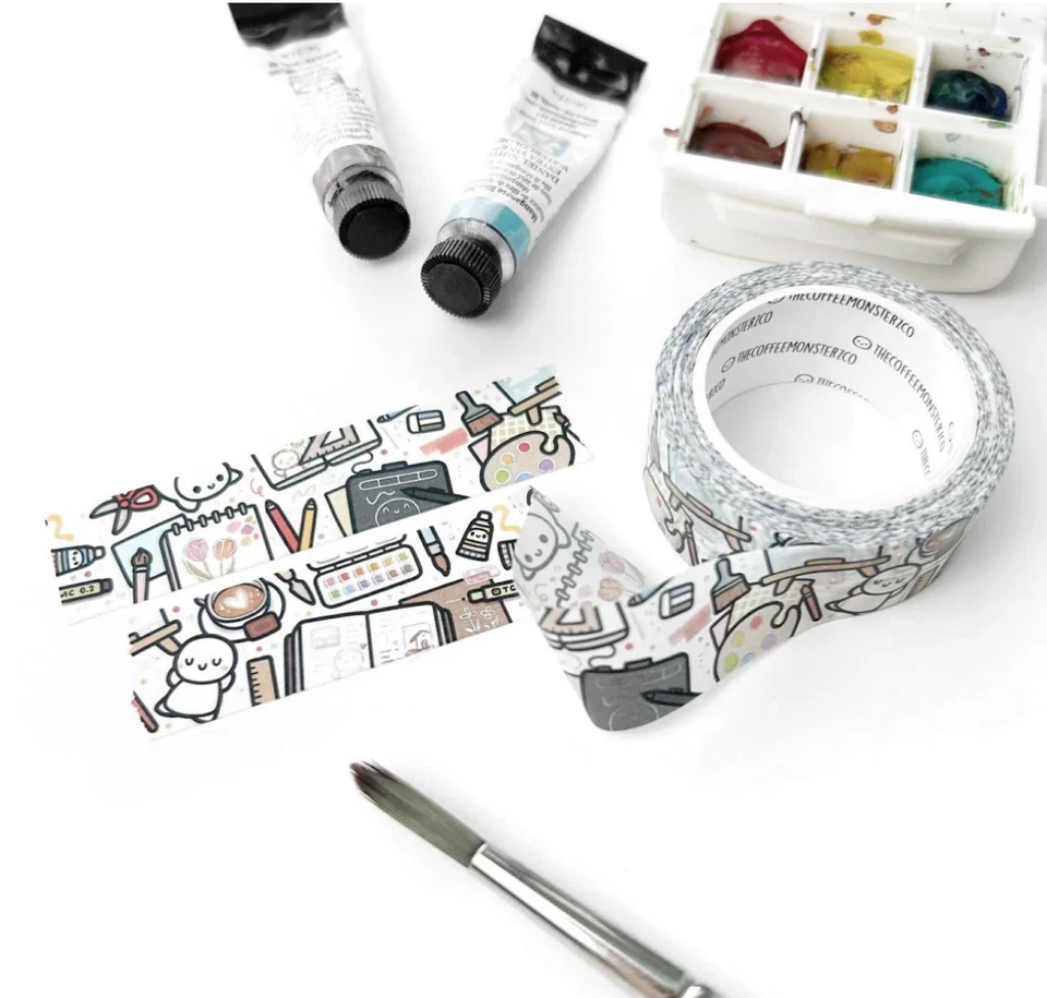 TheCoffeeMonsterzCo TCMC An Artsy Desk Washi Tape - 18mm - Image 1 of 1