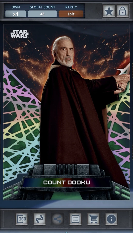 Star Wars Card Trader 2024 High Tek Wave 2 Count Dooku Shadow Tek Green Epic - Image 1 of 1