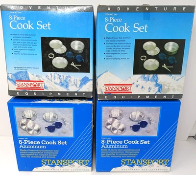LOTE de 4 Stansport Juego de Cocina 8 Piezas Aluminio -2 Hombre- Camping Senderismo Supervivencia Foto 1 de 4