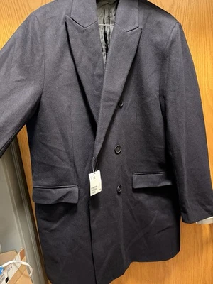 Abrigo H&M Hombre Calce Relajado Doble Pecho. Azul oscuro 50 R Foto 1 de 4