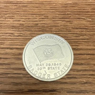 Vintage 1970s Wisconsin State Coin - 30th State - Badger State - Post Cereal - Image 1 of 2