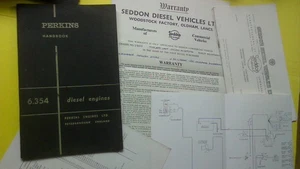 Perkins 6-354 Engines Owners book manual incl. SEDDON 13 Four Truck Van WIRING - Bild 1 von 10