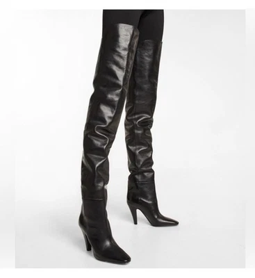 Botas Saint Laurent hasta el muslo por encima de la rodilla negras talla 9 EE. UU. 39 UE Foto 1 de 4