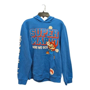 BBC-3 Super Mario Sweatshirt with Hoddie Kids XL Blue Nintendo Hybrid Apparel - Picture 1 of 3