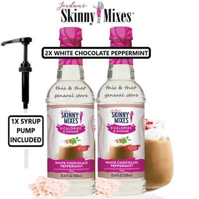 2X MENTA CHOCOLATE BLANCO +1X BOMBA JARABE AJUSTADO JARABE JORDANS VACACIONES SIN AZÚCAR Foto 1 de 4