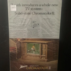 Vintage 1973 Zenith Chromacolor II A Whole New TV System Ad Advertisement - Picture 1 of 2