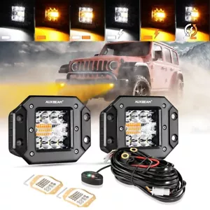 Vainas de conducción LED AUXBEAM 2 piezas de 5" pulgadas con montaje al ras para Jeep Wrangler - Imagen 1 de 12