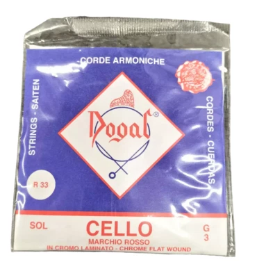 Dogal Corda Singola Violoncello 4/4 o 3/4 Sol G Terza Cromo Laminato 3rd - Immagine 1 di 4