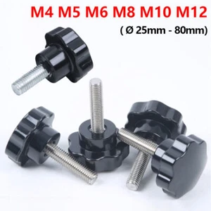 Plastic Star Head Thumb Screws Hand Grip Knob Bolts Thumbscrew M4 M6 M8 M10 M12 - Picture 1 of 81
