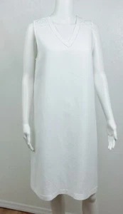 J McLaughlin Größe M weiß Leinen Priscilla V-Ausschnitt ärmellos Etuikleid - Bild 1 von 8