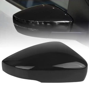 Right O/S Wing Door Mirror Cover Cap Gloss Black For VW Polo 6R 6C 2009-2018 - Picture 1 of 12