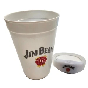 Jim Beam White 12 ounce Plastic Cup and Moving LED Wristband Promo Drinking - Picture 1 of 6