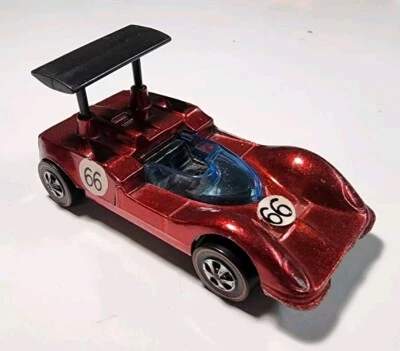 老式 Hot Wheels Redline HK 红色带黑色内部 Chaparral 2G 1/64 压铸 — 第 1/4 张图片