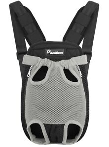 Pawaboo Pet Front Backpack, Cat Dog Travel Carrier, Legs Out Large - Gray NEW