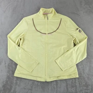 Jamie Sadock Golf Jacket Women Medium Yellow Full Zip Long Sleeve Mesh Lined - Picture 1 of 12