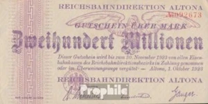 Banknoten Altona 1923 Pick-Nr: S1116 Inflationsgeld der Deutschen Reichsbahn Alt - Bild 1 von 1