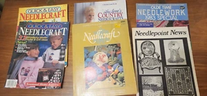 Vintage Lot of 6 needlepoint Pattern Books 1975 1993 Booklets Crochet, Hand Knit - Picture 1 of 13