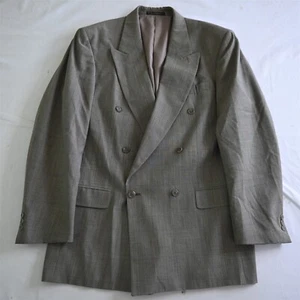 Pierre Balmain 42L Brown Glenn Check 100% Wool Double Breast Sport Coat Jacket - Picture 1 of 12