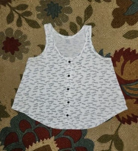 SO Girls White With Bows Button Up Tank Top Large  - Picture 1 of 7