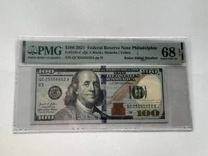 100 Dollars 2017 Serial Super Radar 25555552 PMG-68 SUPER GEM UNC_LDP Shop. - Picture 1 of 2