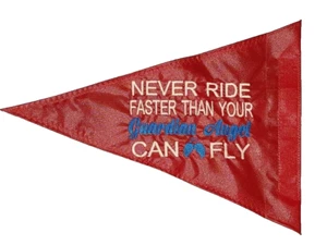 Custom NEVER RIDE FASTER Triangle Safety Flag ATV UTV Dune Safety Whip pole - Picture 1 of 6