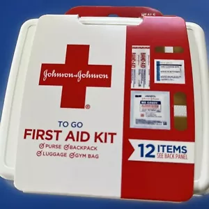 Kit de Primeros Auxilios Johnson & Johnson 12 Piezas Mini Caja de Viaje Hogar Coche Gimnasio Accesorio - Imagen 1 de 6