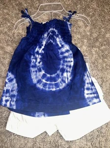NEW Carter's Baby Girl's 2 Piece Outfit Blue White Size 12 Months - Picture 1 of 7
