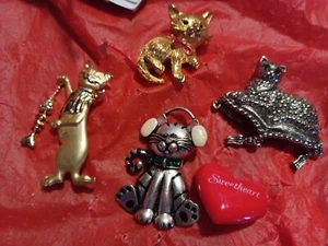 Antique Decoratve Kitty Pins - Picture 1 of 6