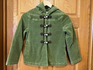CO243 Gymboree Green Brushed Corduroy Toggle Jacket Coat Girls Medium 7-8