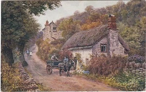 ENGLAND DEVONSHIRE LANE NR LYNTON ARQ ARTIST POSTCARD - Picture 1 of 1