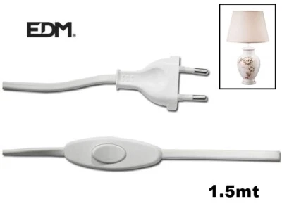 EDM CAVO DI RICAMBIO CON INTERRUTTORE PER BAJOUR E PICCOLI ELETTRODOMESTICI 1,5 MT