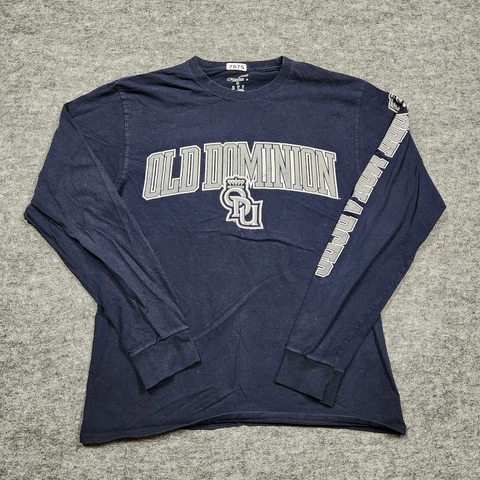 OLD DOMINION MONARCHS T-Shirt Men's M Navy Blue Long Sleeve Crew Neck Cotton Cover