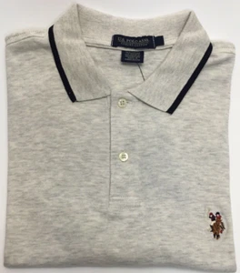 U.S. Polo Assn.Boys Interlock Polo Shirt,Oat Hether,XS. - Picture 1 of 2