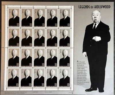 Scott #3226 Alfred Hitchcock (Rear Window, The Birds) Sheet of 20 Stamps - Image 1 of 2