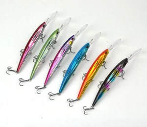 5.7inch 0.49oz Hard Fishing Lure Flat Fish Pencil Spoon Bass Bait Crankbait 6Pcs - Picture 1 of 4