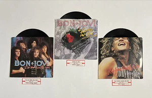 Bon Jovi - Lay Your Hands On Me / Living Sin 7" 45 Vinyl Jukebox Strips 3 Lot - Picture 1 of 7