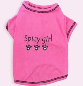 Casual Canine Dog Cotton Jersey T-Shirt "Spicy Girl" Pink X-Small Shirt for Dogs - Picture 1 of 5