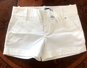 Calvin Klein Jeans Shorts Women Size 6 White Denim Cuffed Logo - Picture 1 of 7