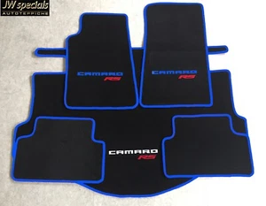 Autoteppich Kofferraummatte für Chevrolet Camaro RS Cabrio 5tlg blau rot 2010-15 - Bild 1 von 2