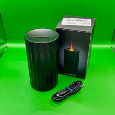 Aromatherapie Diffuser / Luftbefeuchter mit Flammeneffekt, schwarz, Neu in OVP - Bild 1 von 4