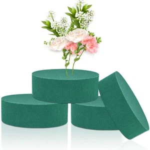 Floral Foam Round 6'' Flower Foam 4Pcs Florist Foam Blocks Large Wet Dry Gree... - Picture 1 of 7